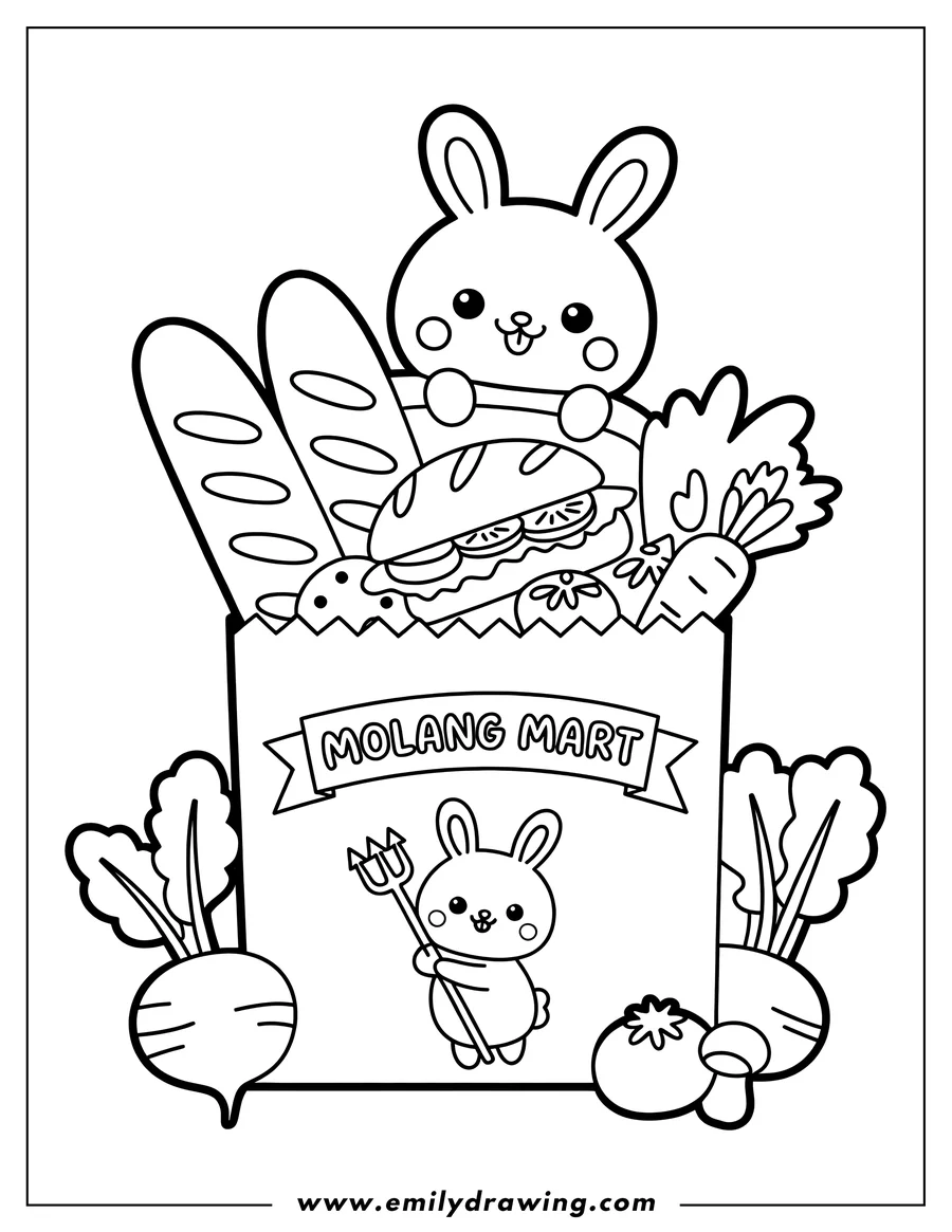 Free to print drawing of bunny