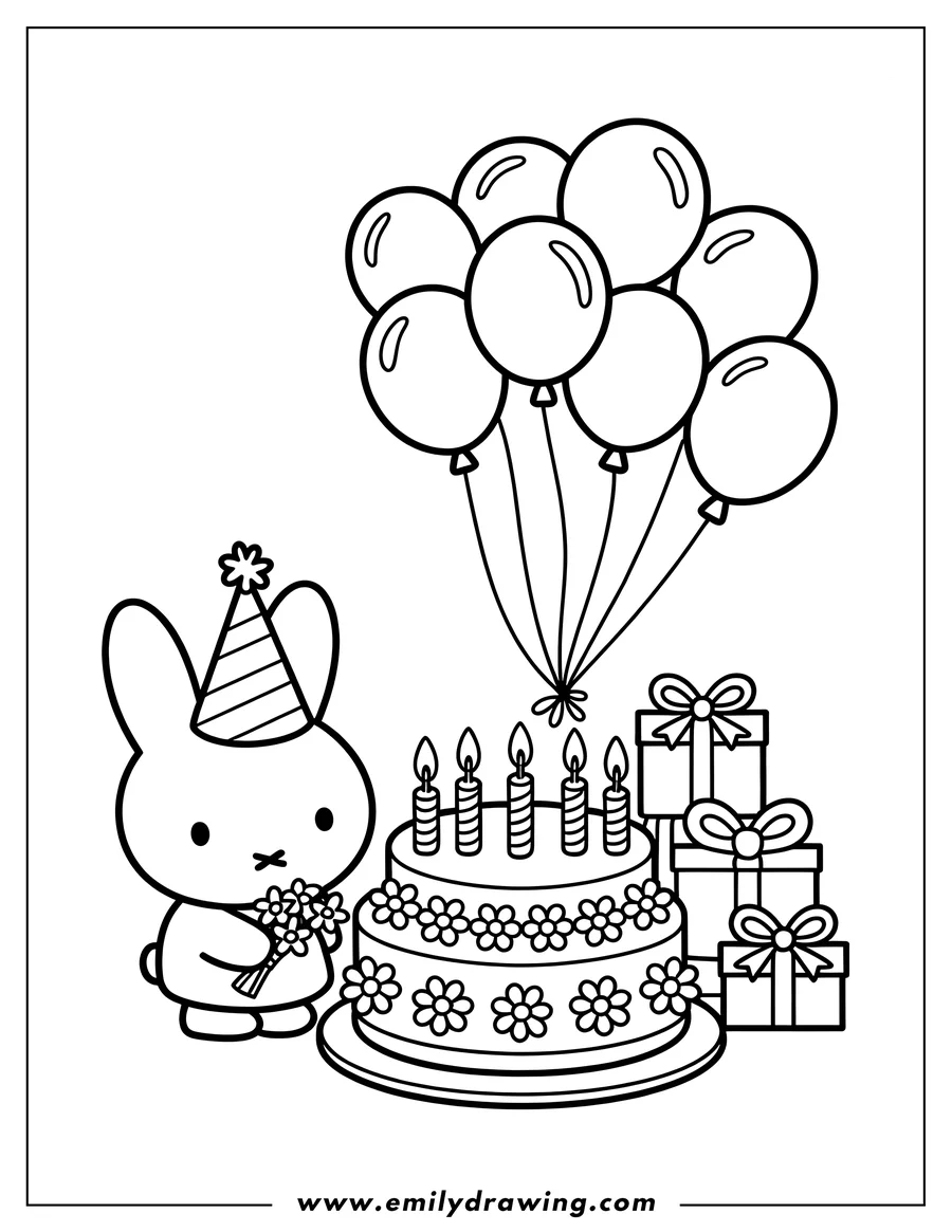 Simple sketch of bunny to color