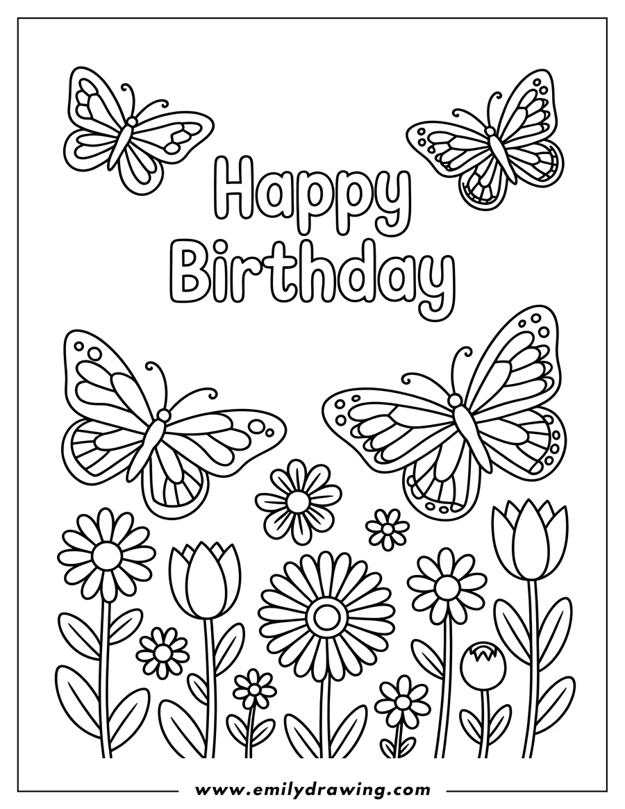 Vector style outline of butterflies