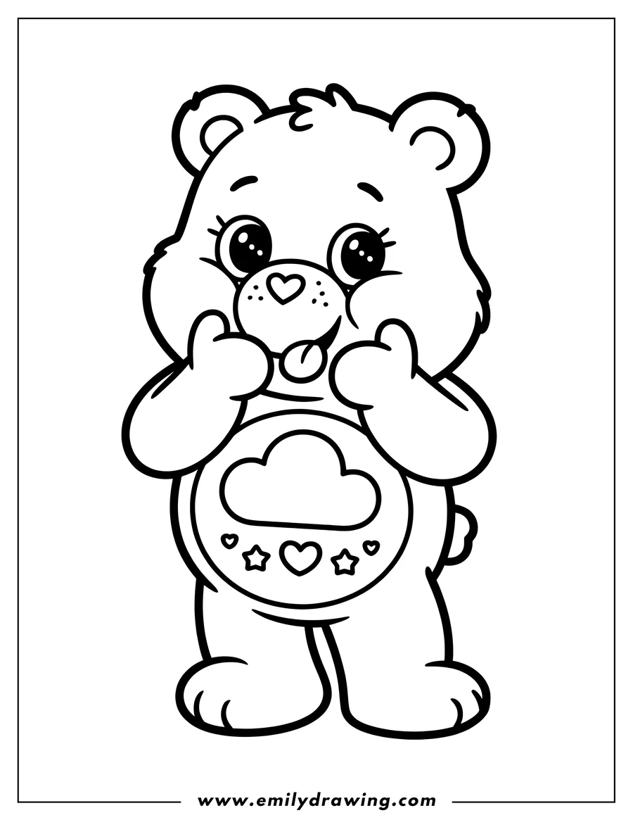 Coloring page for kids: care Bear
