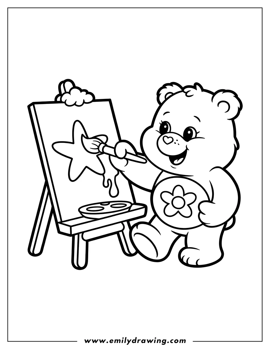 High quality printable care Bear for coloring