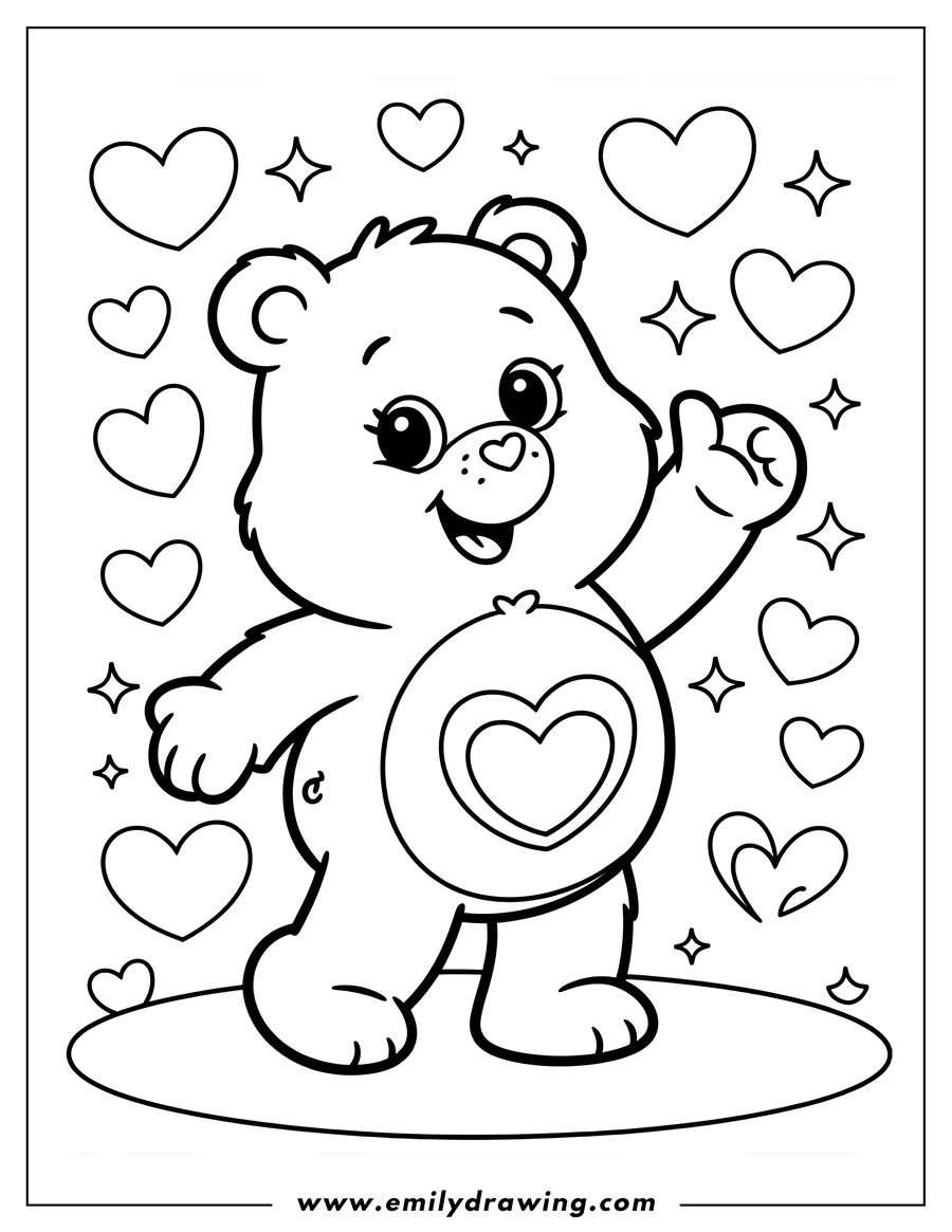 Free to print drawing of care Bear