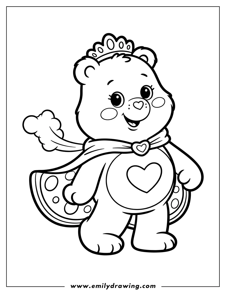 Doodle style coloring picture of cartoon Bear