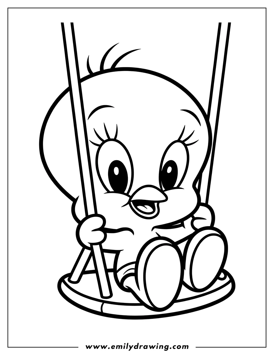 Coloring sheet featuring cartoon Bird