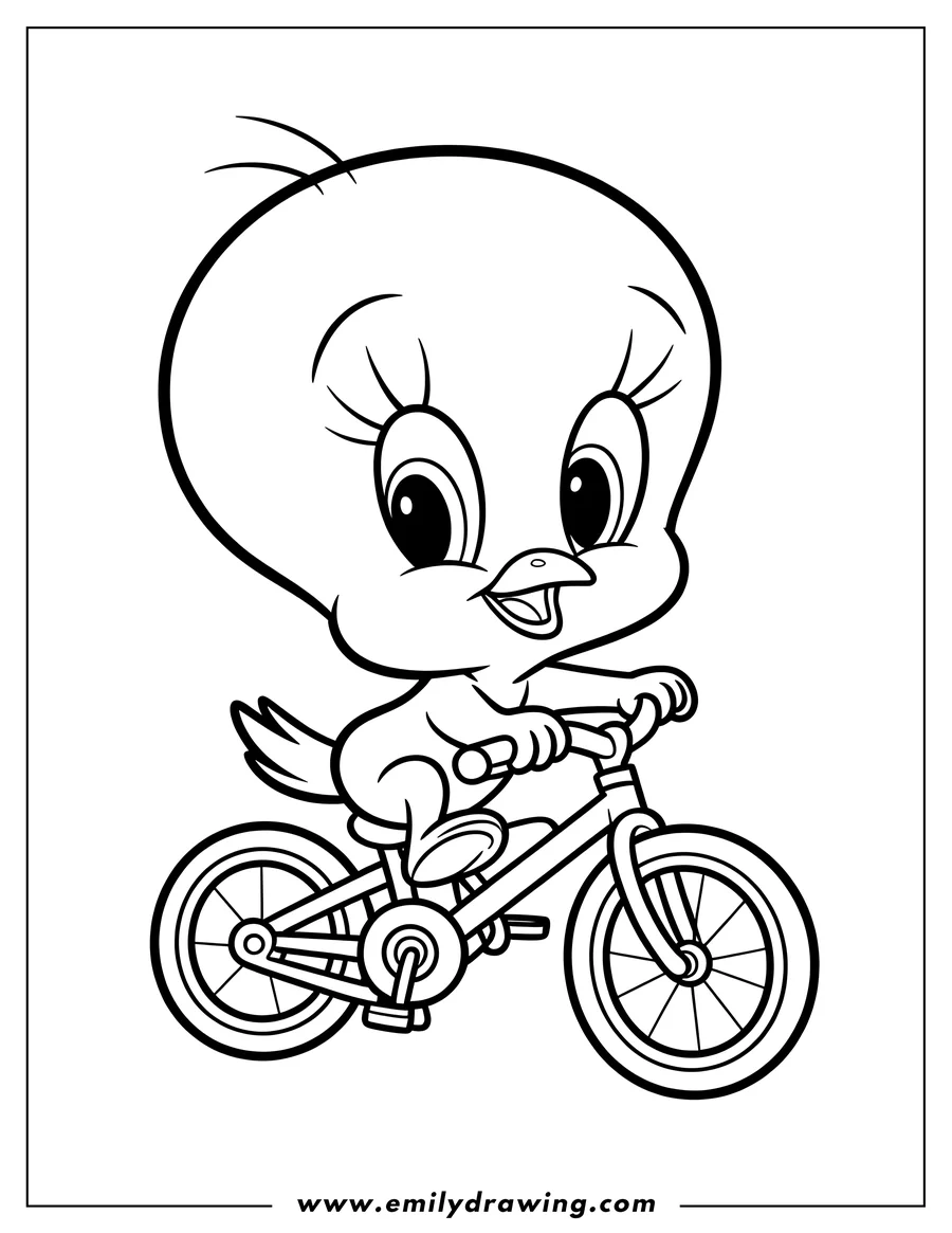Coloring page for kids: cartoon Bird