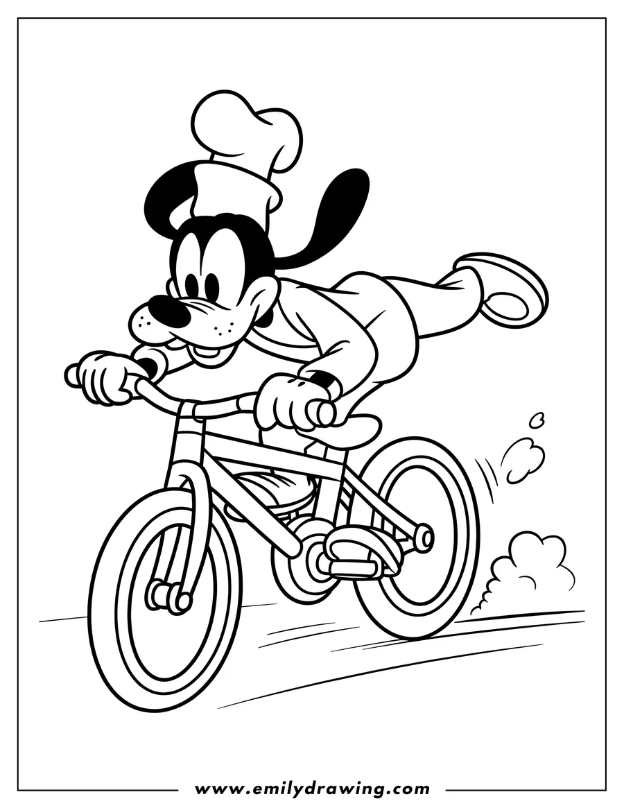 Clean line drawing: cartoon Dog