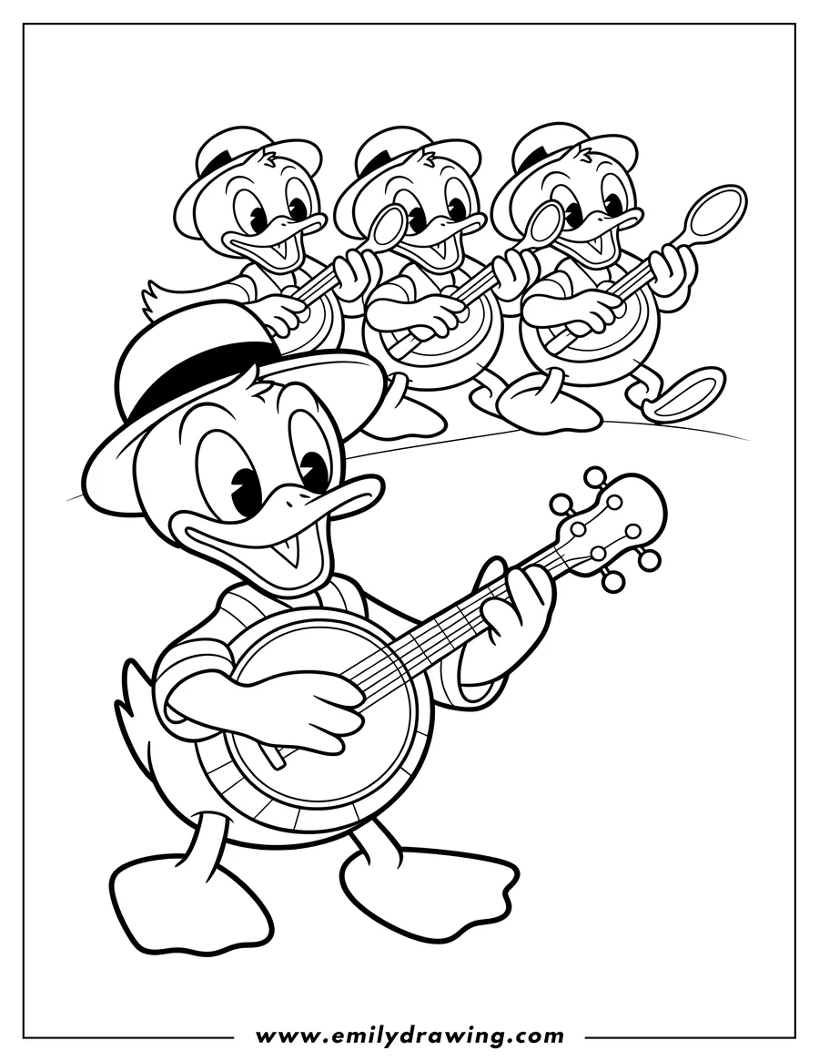 Free printable coloring sheet of duck
