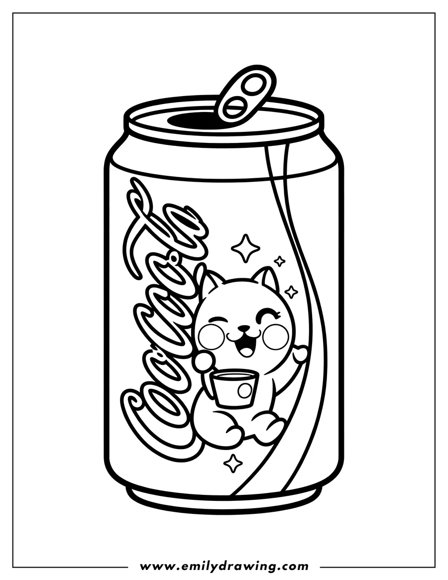 Coloring page for kids: soda Can