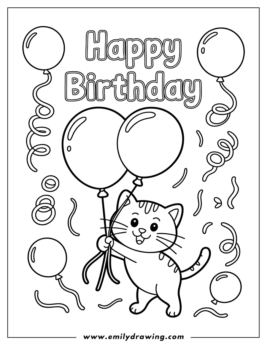 Downloadable coloring page of cat