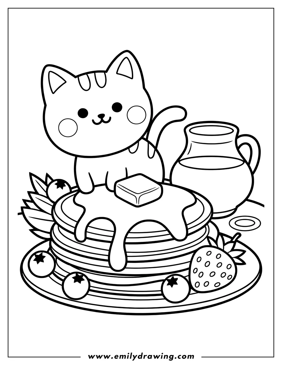 Simple sketch of cat to color