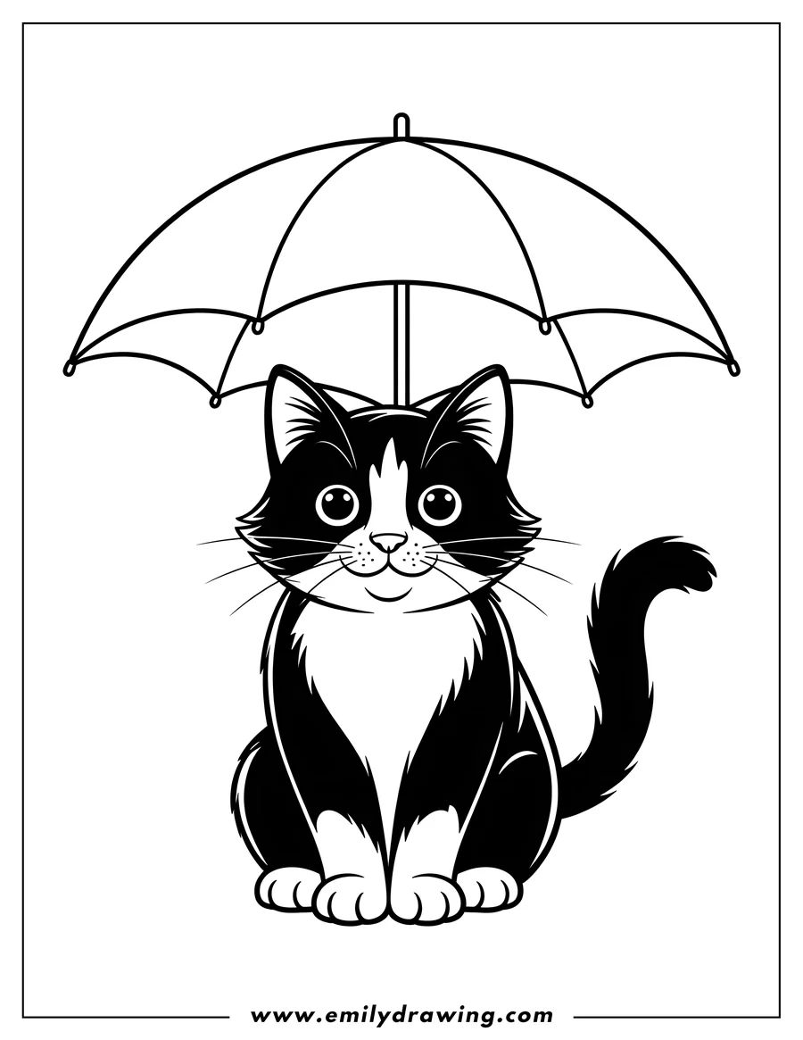 Simple sketch of cat to color