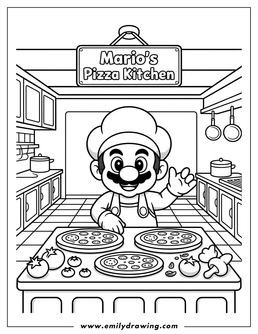 Outline drawing of character