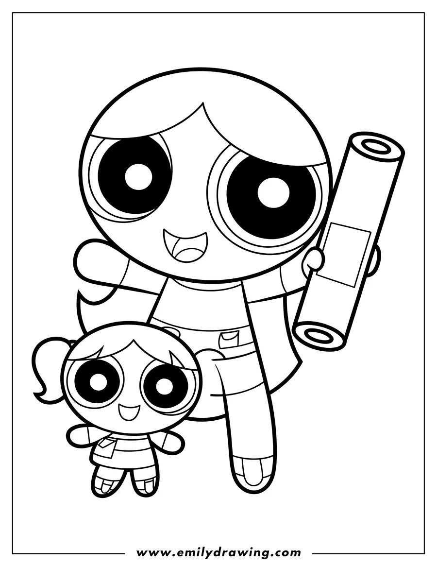 Printable line art of character