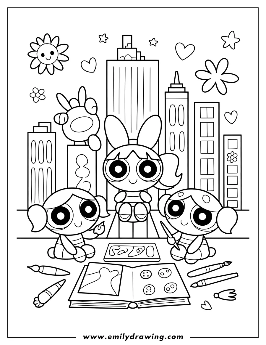 Clean line drawing: character