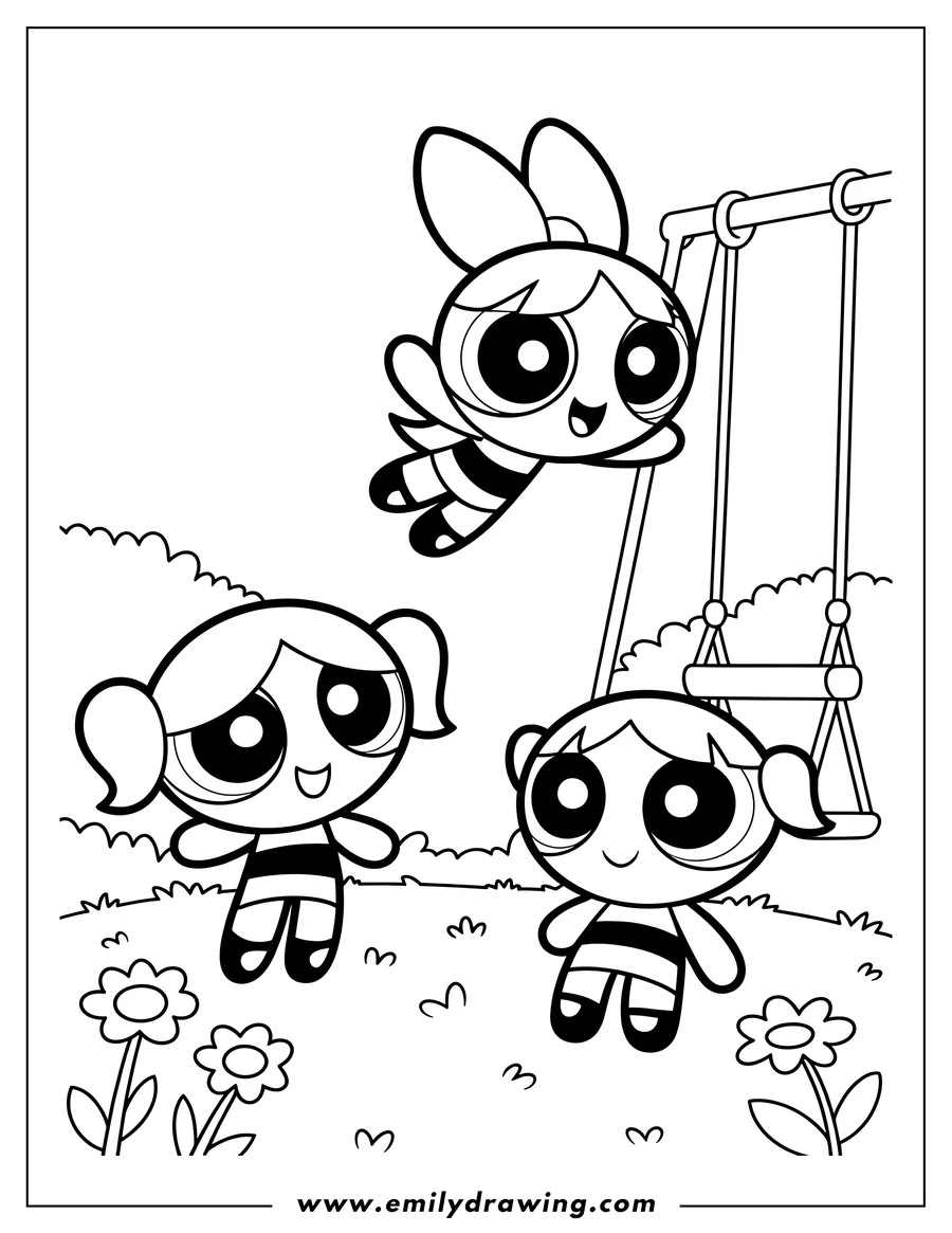 Printable line art of character