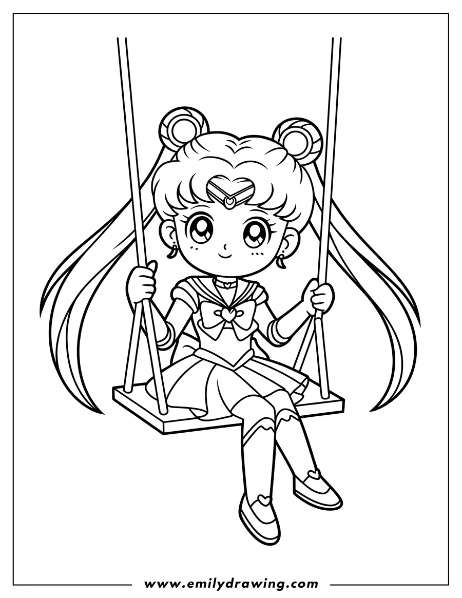 Clean line drawing: character