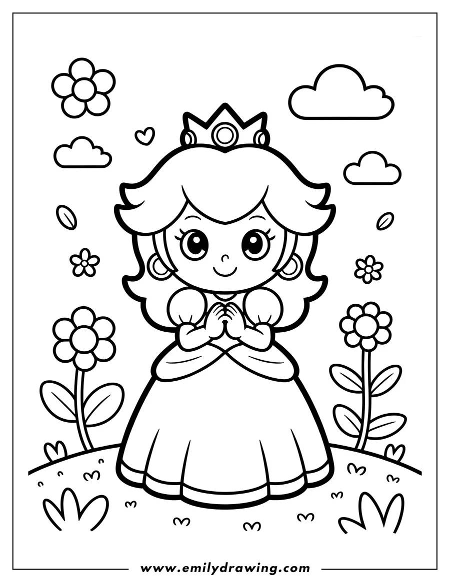 Linear illustration of princess