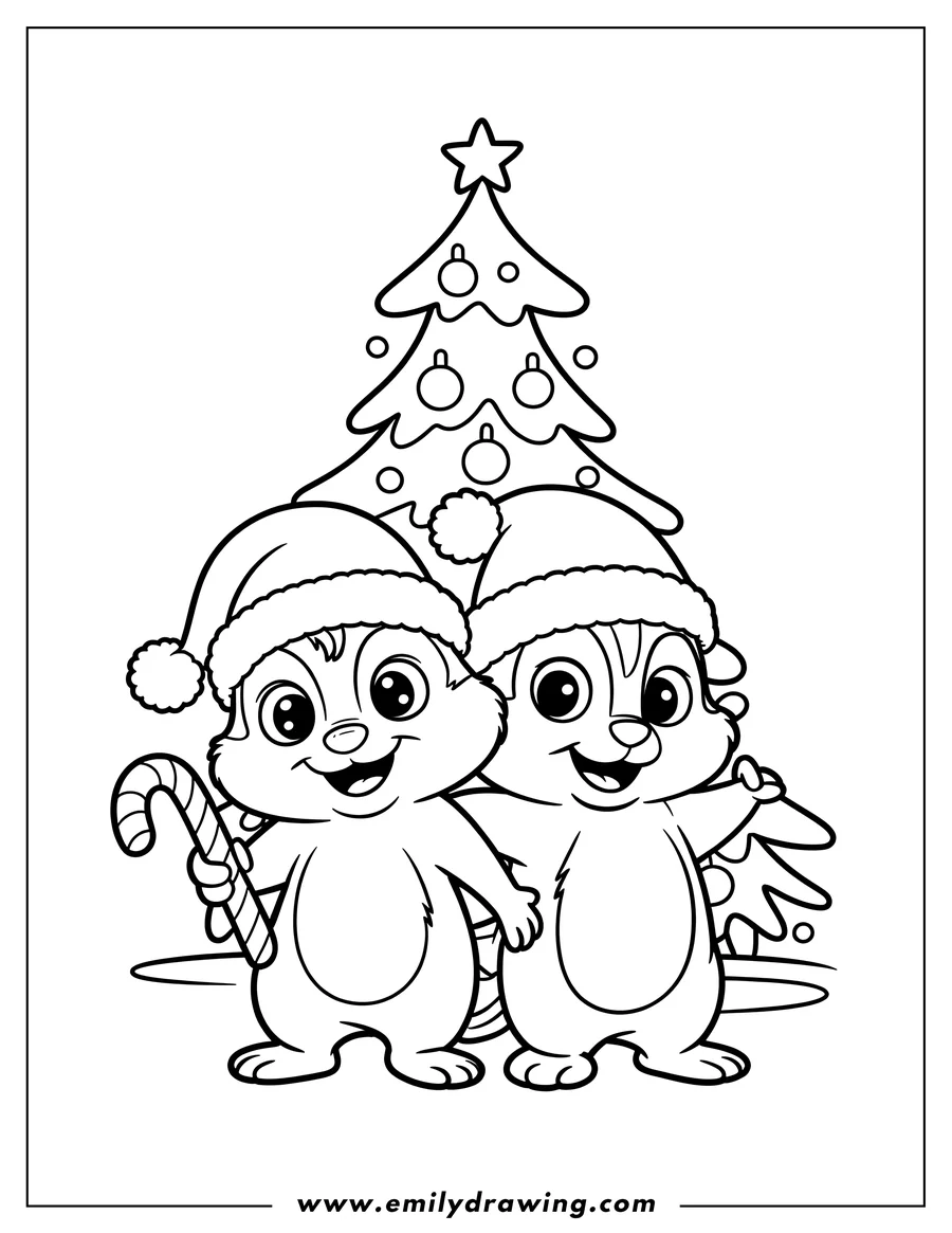 Free to print drawing of chipmunk