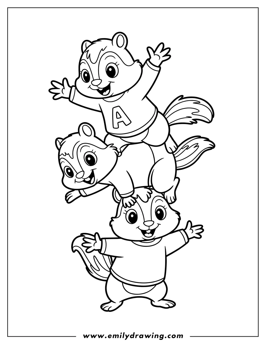 Linear illustration of chipmunk