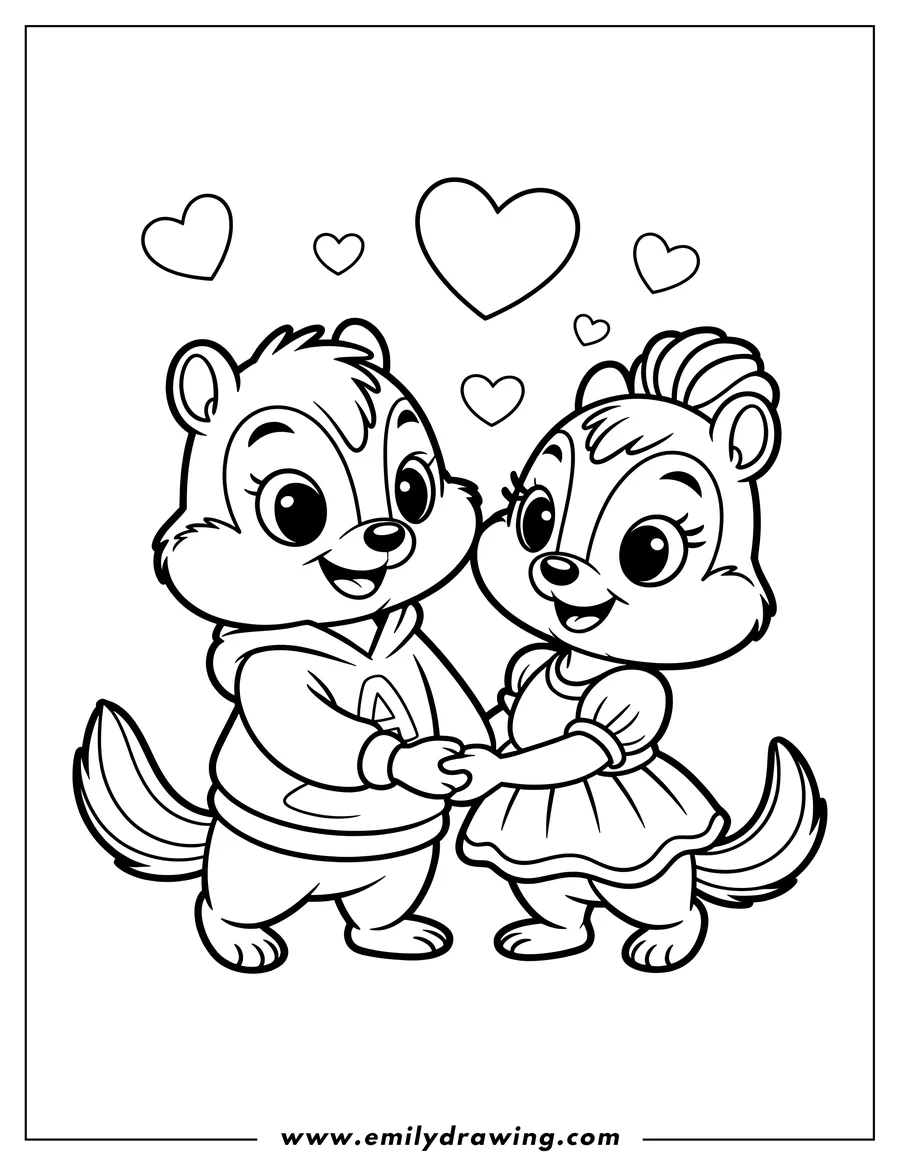 Simple sketch of chipmunk to color