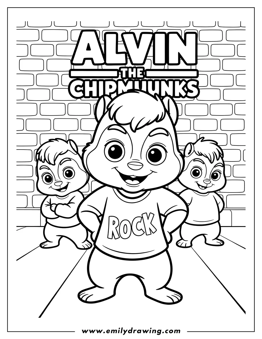 Simple sketch of chipmunk to color