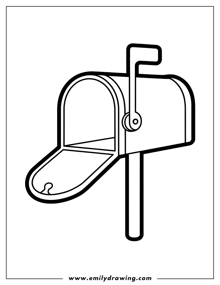 Free printable coloring sheet of mailbox