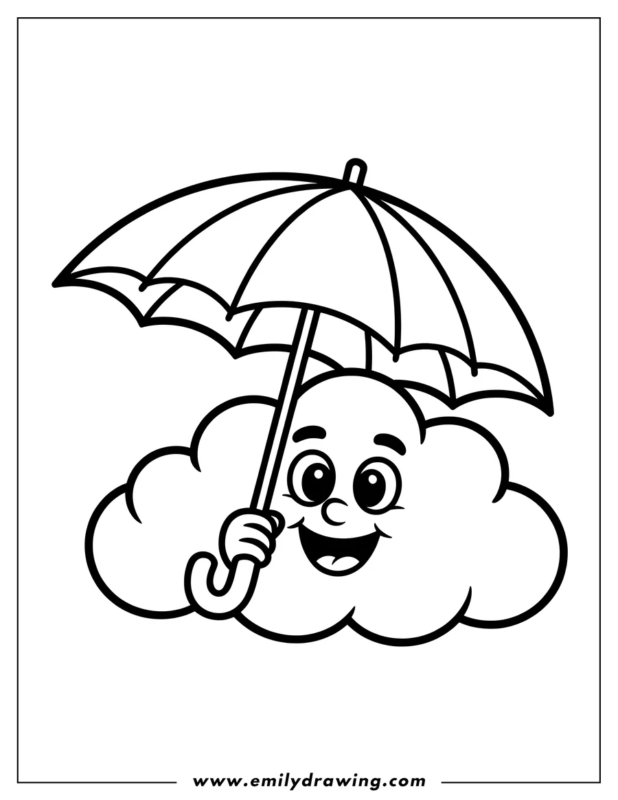 Printable coloring page of cloud