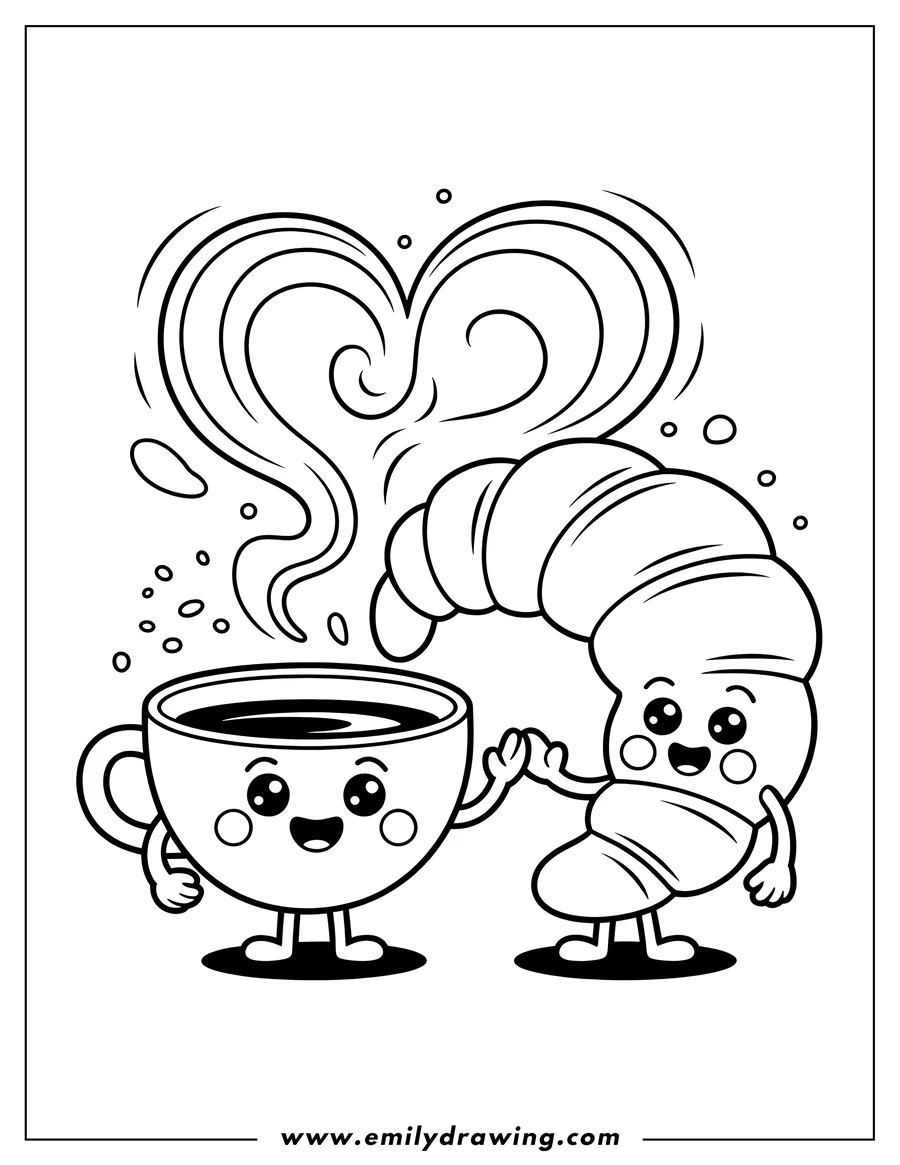 Printable line art of coffee Cup