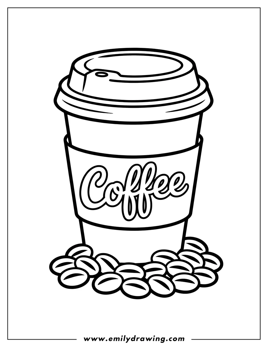Free printable coloring sheet of coffee Cup