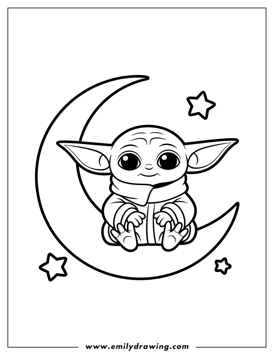 Simple sketch of alien Child to color