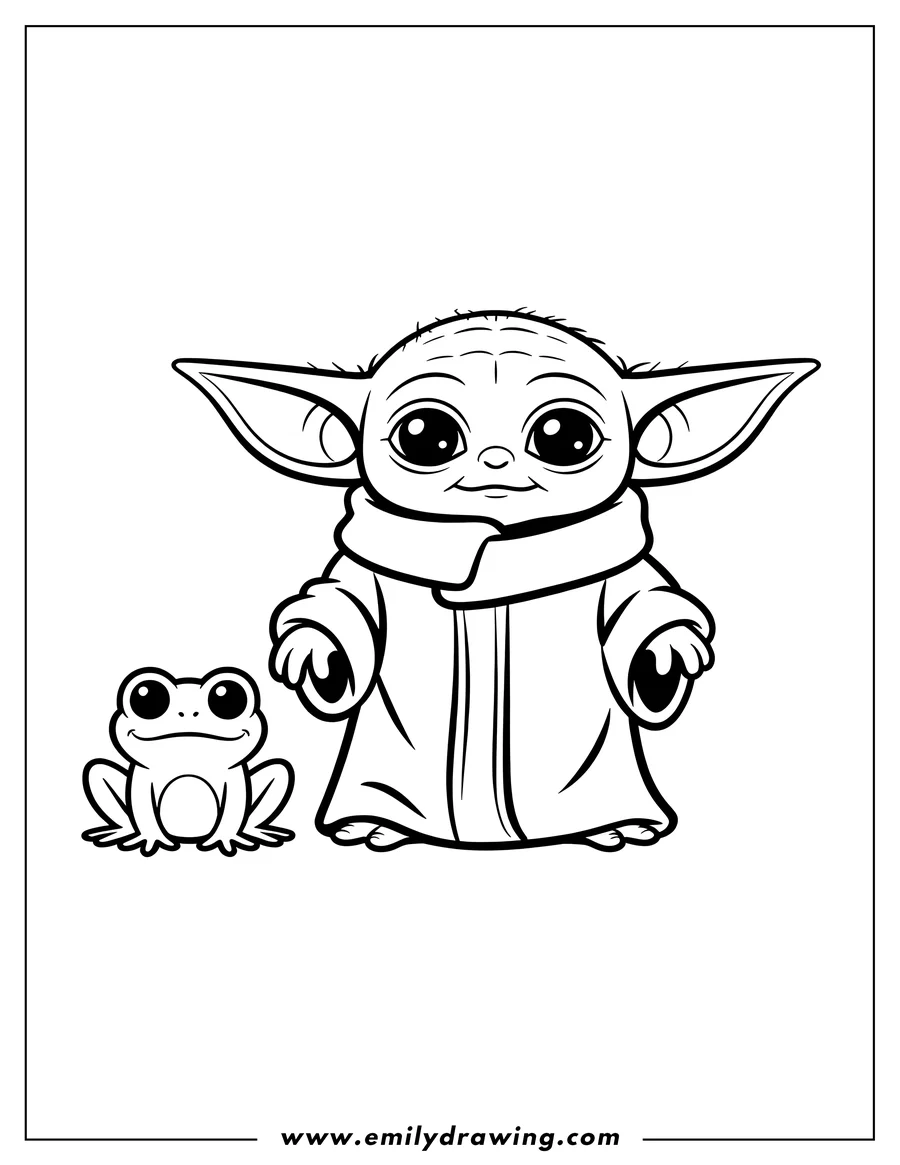 Linear illustration of alien Child