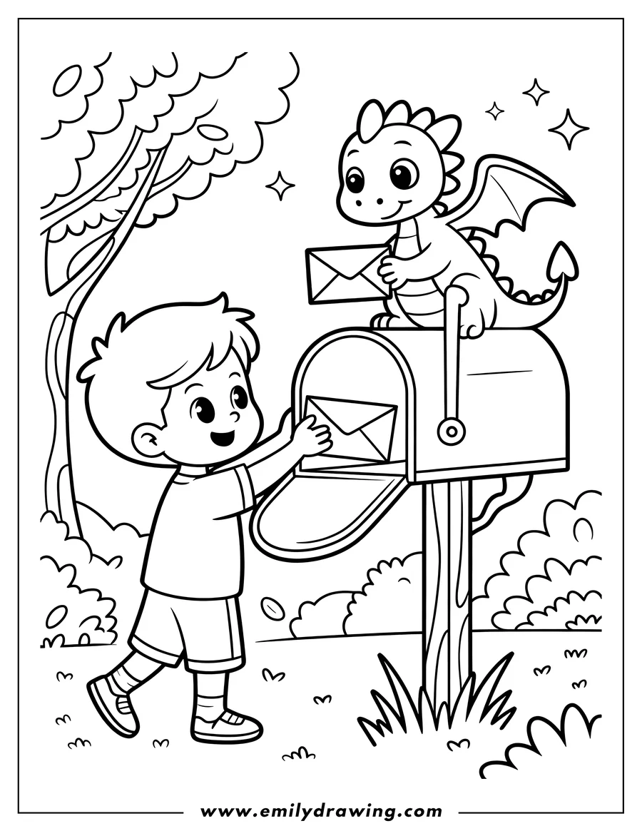 Downloadable coloring page of boy