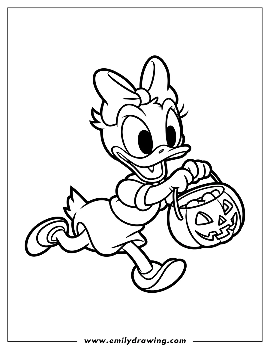 Printable coloring page of daisy Duck