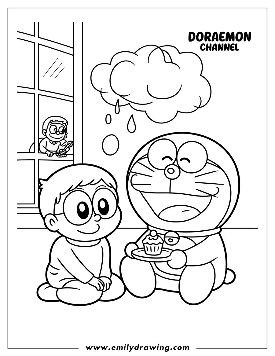High quality printable doraemon for coloring