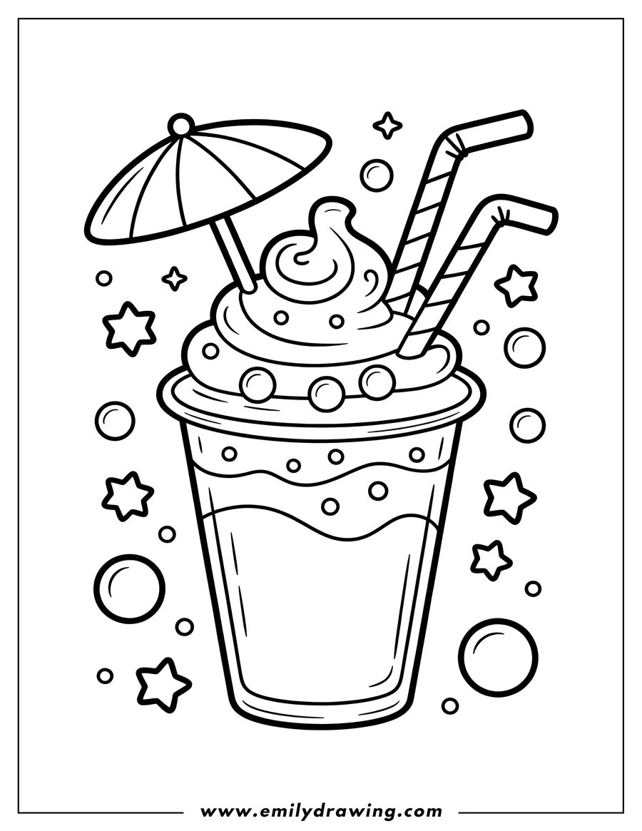 Coloring page of drink