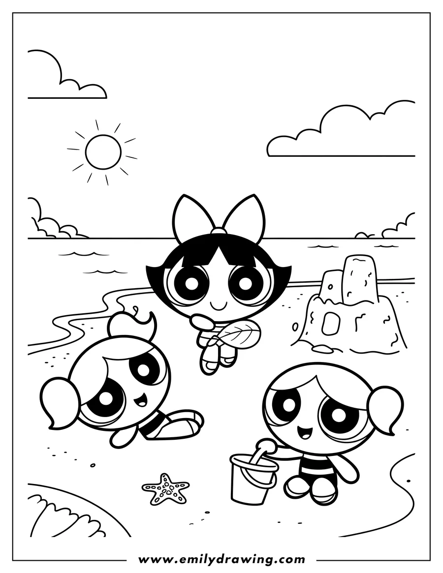 Printable coloring page of girl with bow