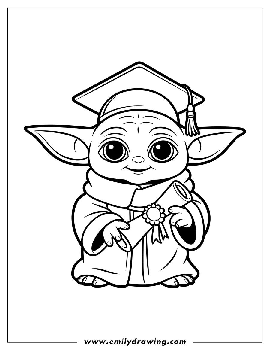 Simple sketch of grogu to color