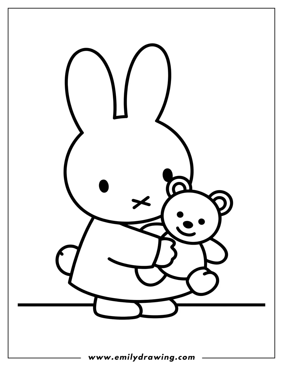 Coloring page of rabbit