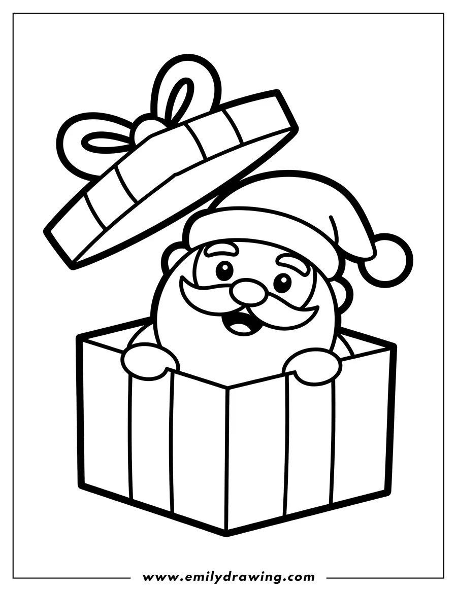 Coloring sheet featuring santa Claus