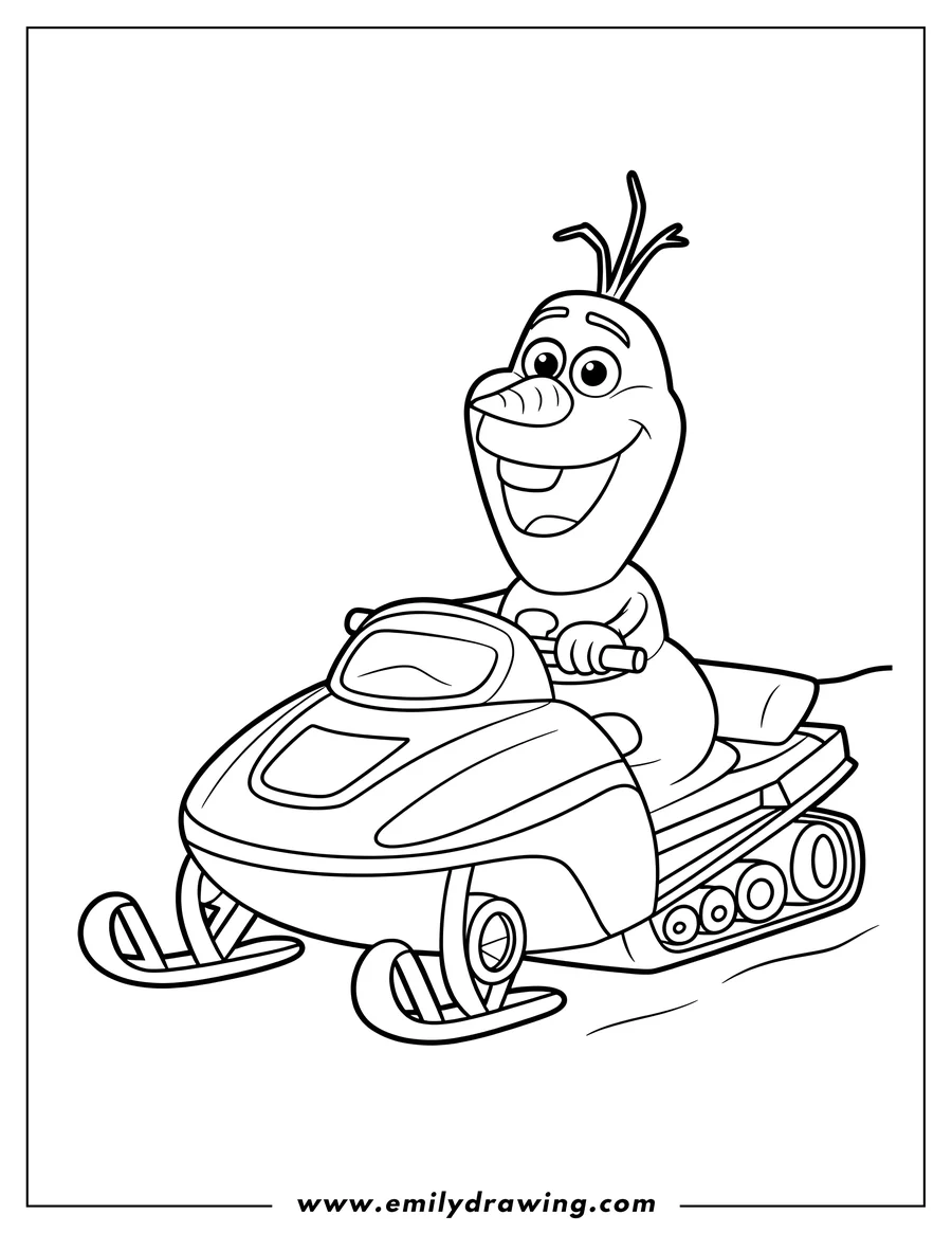 Coloring page for kids: snowman