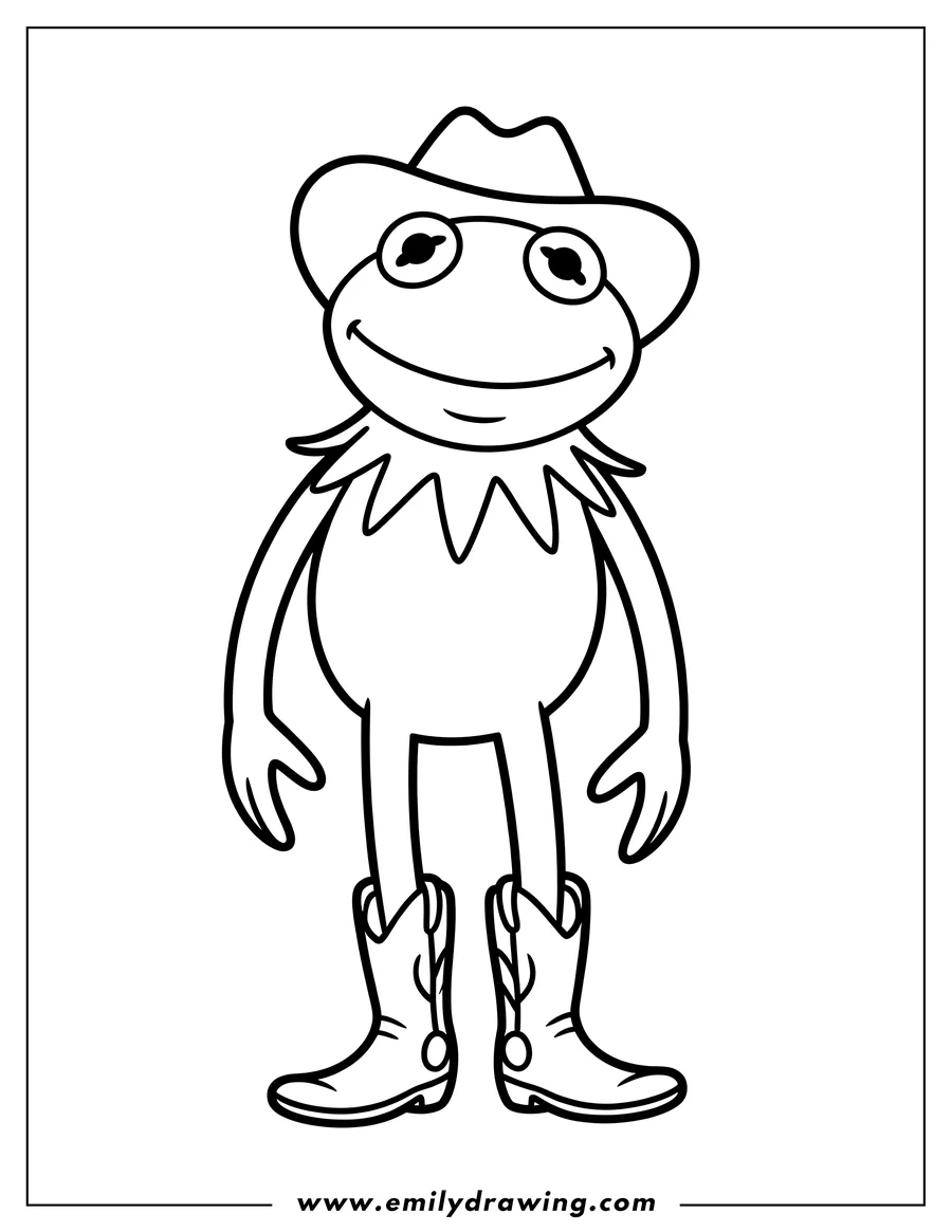 Full page coloring image of frog