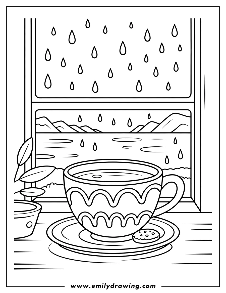 High quality printable cup for coloring