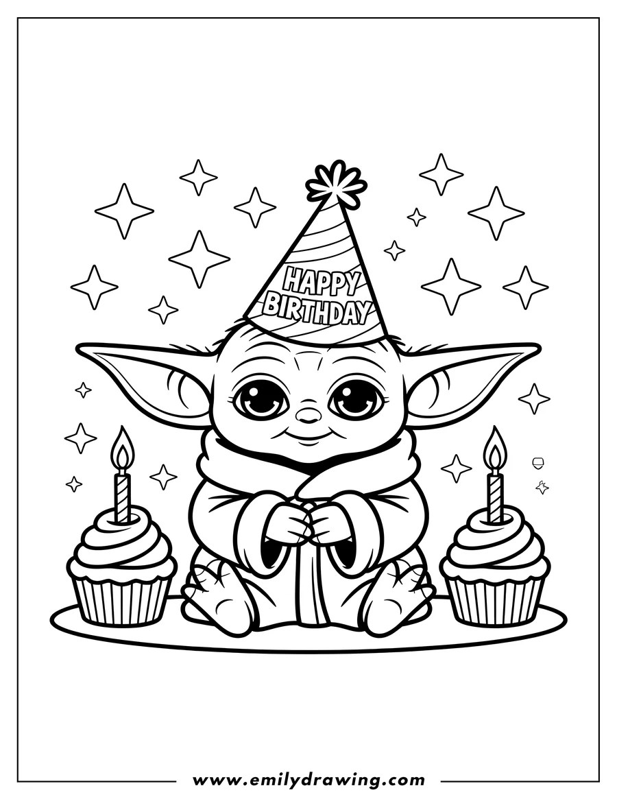 Vector style outline of alien Character