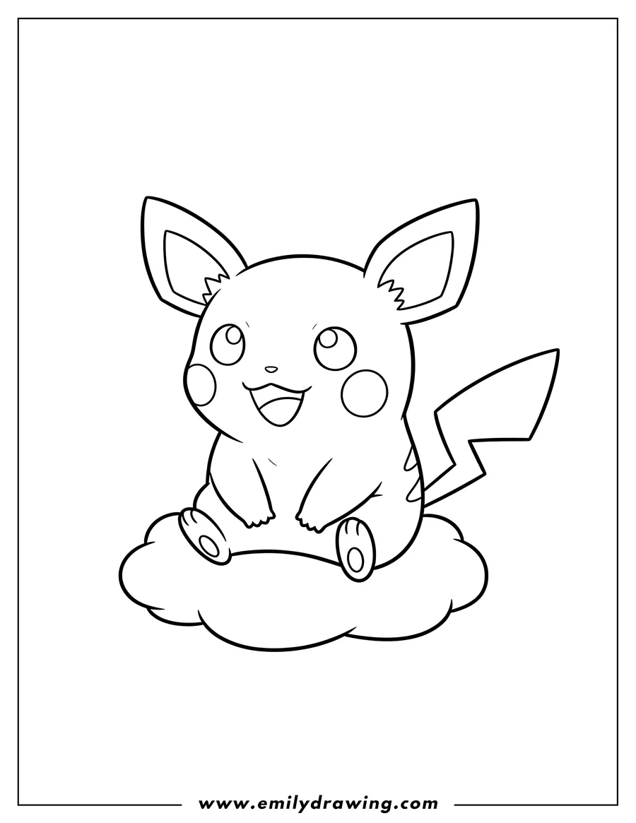 Free to print drawing of A cute Alolan Raichu sitting for preschoolers