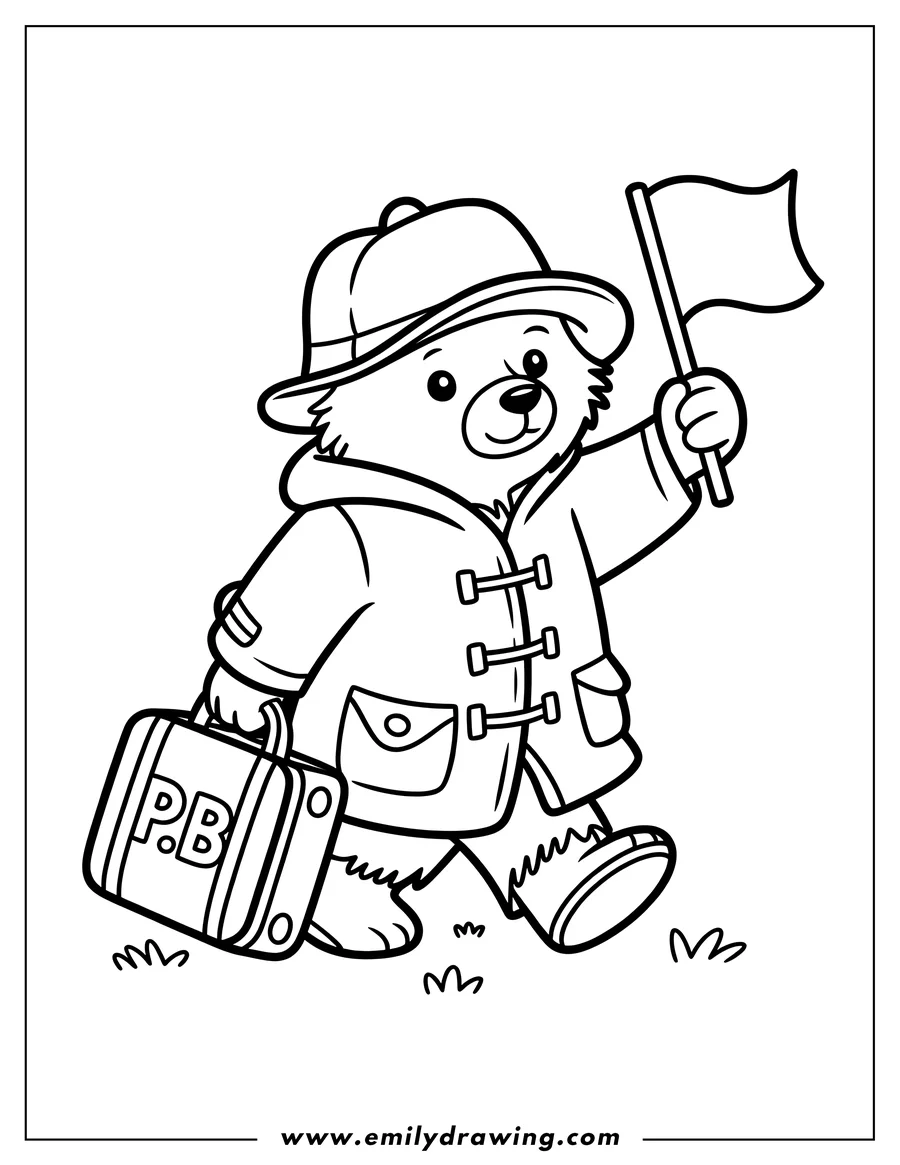 Outline drawing of bear