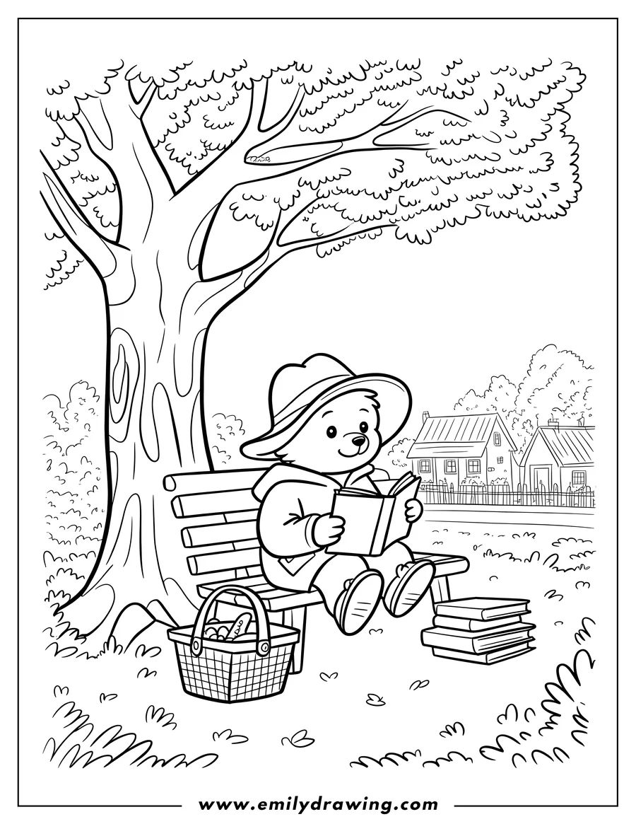 Printable coloring page of bear
