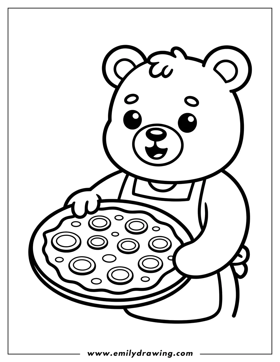 Vector style outline of bear