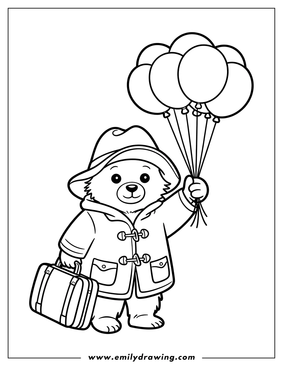 Linear illustration of bear