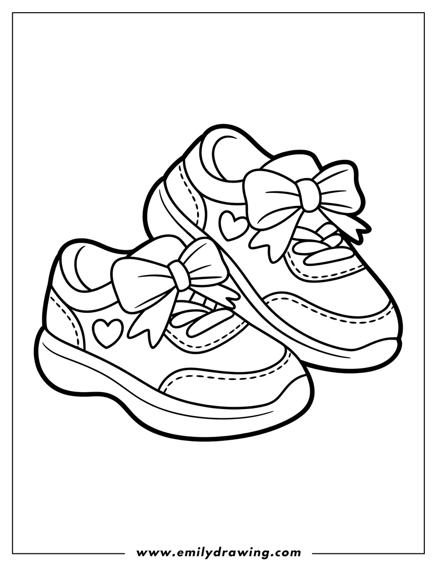 Outline drawing of sneakers