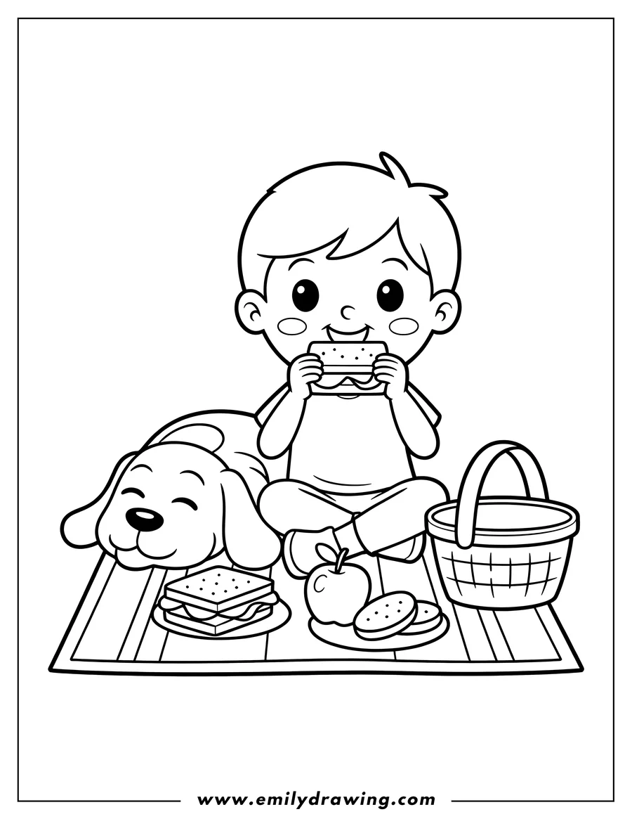 Printable coloring page of boy
